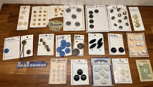 Vintage Antique Buttons on Original Cards Lot Assorted - Picture 1 of 5