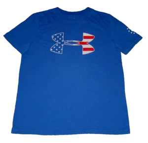 Under Armour Boys Size XL American Flag Logo T Shirt Graphic Tee - Picture 1 of 6