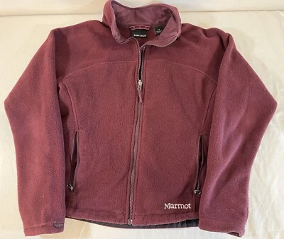 Jaqueta feminina Marmot grande lã borgonha zíper completo manga longa gola alta - Imagem 1 de 4