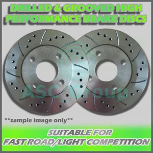 2x Rear Drilled and Grooved 258mm 4 Stud Solid Performance Brake Discs (Pair) - Picture 1 of 1