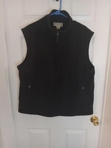 Duluth Trading Fleece Vest Mens Extra Large  Black Windproof Full Zip - Picture 1 of 20