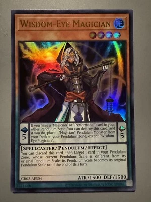 YUGIOH WISDOM-EYE MAGICIAN ASIA ENGLISH EDITION CR02-AES04 ULTRA RARE (1ST RUN) - Image 1 of 3