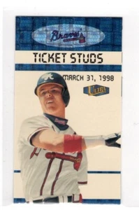 1998 Fleer Ultra Ticket Studs Chipper Jones Insert - Picture 1 of 1