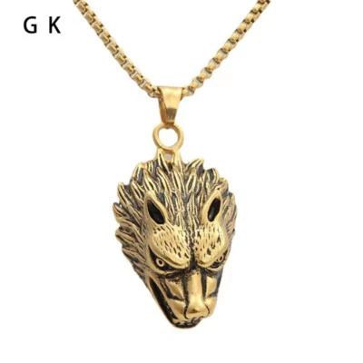 Из нержавеющей стали мотоциклиста панк викинг фенрир волк голова подвеска ожерелье для мужчин его - Изображение 1 из 4