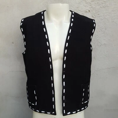 Elvis Presley Black  Charro suede Leather  Vest - Image 1 of 4