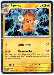 Pokemon Juego de Cartas Coleccionables Pawmo (Cosmos Foil) 075/193 Paldea Evolved Holo Exclusivo - Imagen 1 de 1