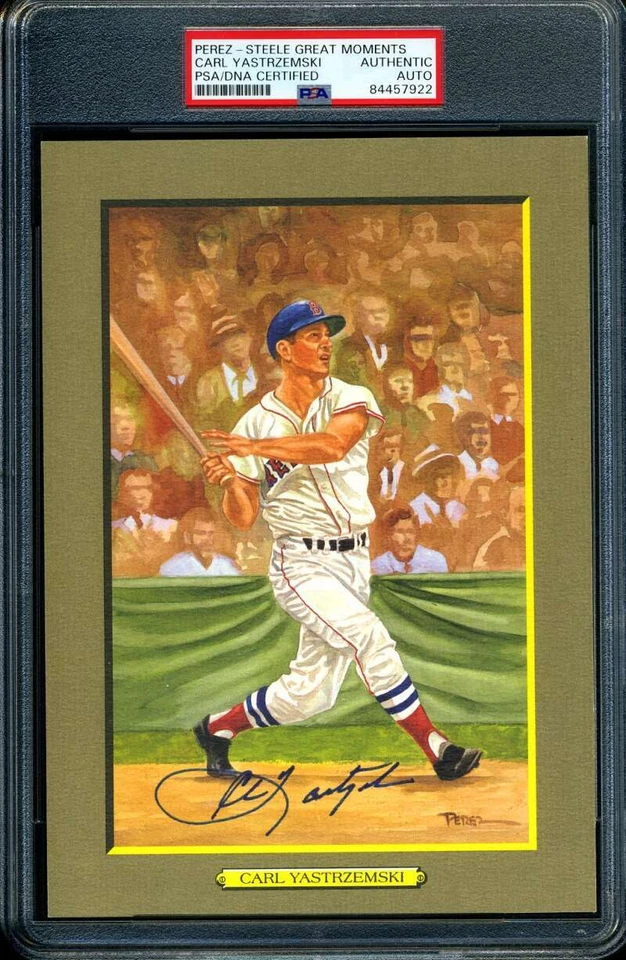 Carl Yastrzemski PSA ДНК Плиточная Подпись Перес Стил Великие Моменты Автограф - Изображение 1 из 1