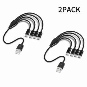 2PACK 50cm 4 in 1 USB type C charger cable power 4 type c devices at once - Picture 1 of 6