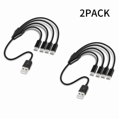 2PACK 50cm 4 in 1 USB type C charger cable power 4 type c devices at once - Image 1 of 4