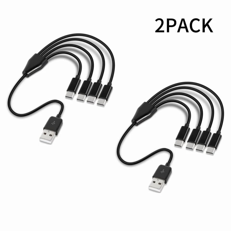 2PACK 50cm 4 in 1 USB type C charger cable power 4 type c devices at once - Image 1 of 4