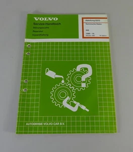 Manual De Taller Volvo 480 Datos Técnicos Desde El Año 1986 Estado 10/1989 - Imagen 1 de 2