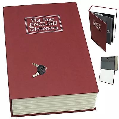 BLUEDOT TRADING Dictionary Secret Book Hidden Safe With Key Lock Book Safe In RED (Middle Size)