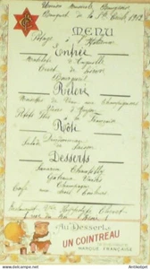 Menu banquet Ste Cécile 1912 publicité Cointreau - Picture 1 of 2