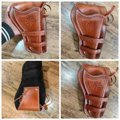 LEATHER SINGLE ACTION REVOLVER FAST DRAW HOLSTER FOR SELECT COLOR GUN - Image 1 of 3
