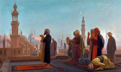 PRAYER IN CAIRO EVENING ROOFTOP MOSQUE 1865 PAINTING BY JEAN LEON GEROME REPRO - Image 1 of 3