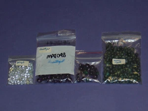 Semi Precious Beryl, Amethyst, Moss Agate Bead Vintage Variety Lot of 4 Packs - Picture 1 of 16