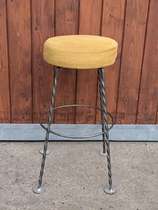 60er Vintage Barhocker Metall Sessel Hocker Stuhl Barstuhl Mid Century 60s 2 - Bild 1 von 9