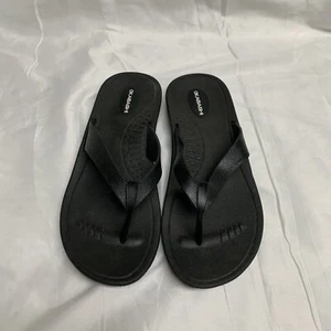 Okabashi Women's M Comfort Thong BLACK Flip Flops Sandals Size Medium Washable - Picture 1 of 5