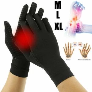 Copper Compression Arthritis Gloves Carpal Tunnel Joint Pain Relief Hand M/L/XL - Picture 1 of 26
