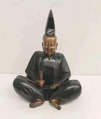 Antiguo Buda japonés de bronce lacado, 13" Foto 1 de 4