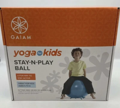 Gaiam Yoga For Kids Stay-N-Play Balance Ball Chair with Legs 45 cm 5-8 yrs NEW - Image 1 of 4