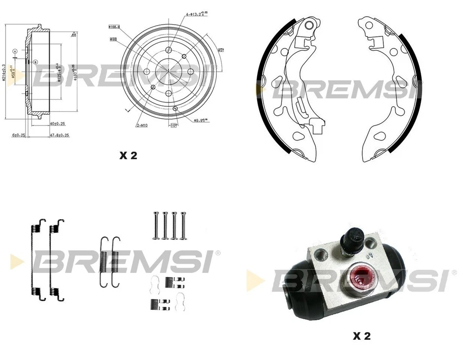 BRAKE COMPONENT KIT TO FIT FIAT 500 500c PANDA - Image 1 of 1