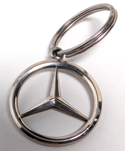 Vintage Genuine Authentic Mercedes Logo Keychain Sterling Silver - Picture 1 of 3