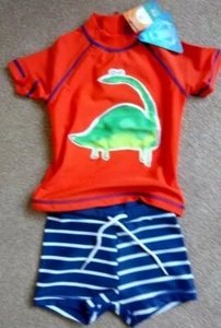BNWT Next Boys Dinosaur 2 Piece Sun Protection Swimwear Age 9-12 Months UPF 50+ - Picture 1 of 3