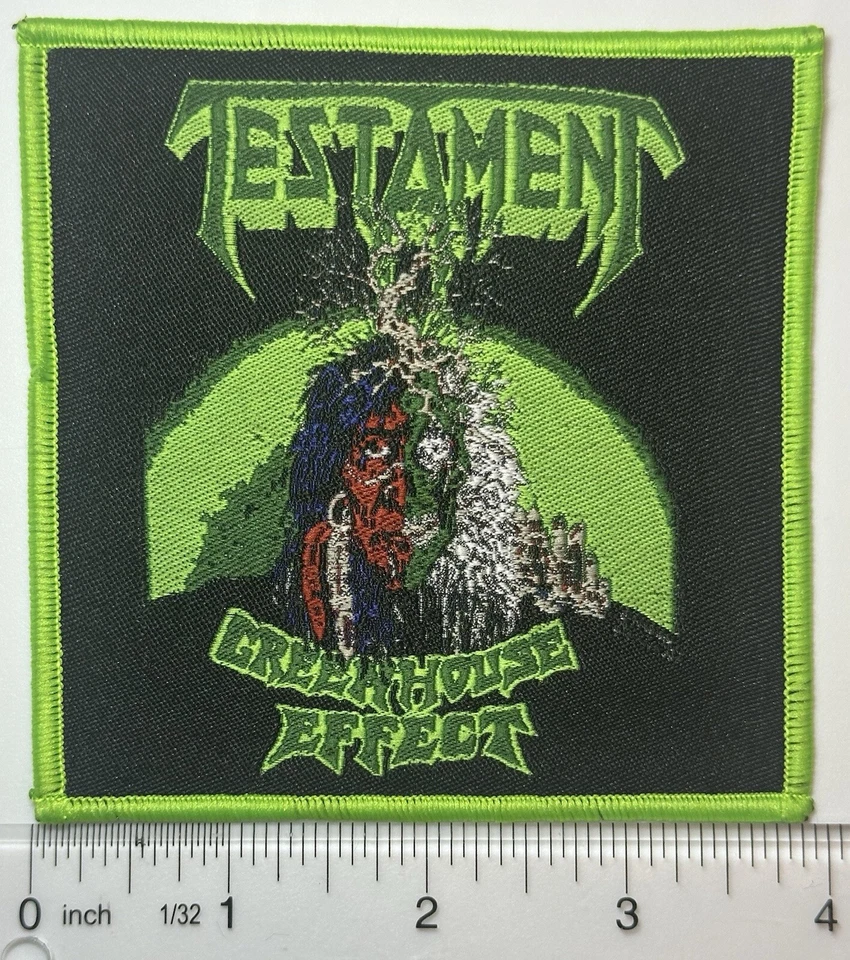 Testament Green House Effect Green Border Woven Patch  - Image 1 of 1