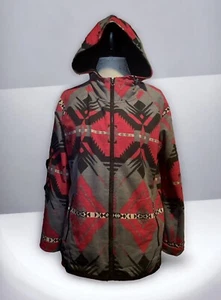 L-RL Lauren Aktivjacke Größe L rot/schwarz/grau Aztex Hoodie Jacke mit durchgehendem Reißverschluss - Bild 1 von 12
