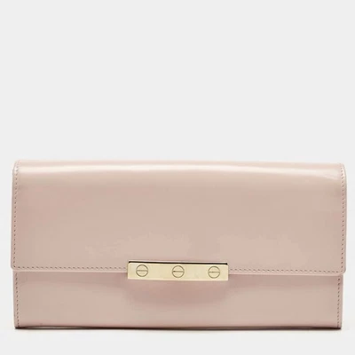 Cartera continental Cartier Love de cuero rosa claro con solapa Foto 1 de 4