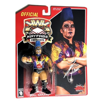 WWF/WWE Hasbro Style BULL NAKANO (RED CARD) Kayfabe Heroes KWK Retro Figure - Immagine 1 di 2