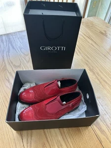 Grirotti Men’s Red Patent Leather Suede Shoes Oxfords Dress Size 41 - Picture 1 of 12