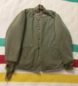 40s WW2 US ARMY M43 M-1943 Field Jacket Pile Liner Medium M Thrashed Distressed - Picture 1 of 24