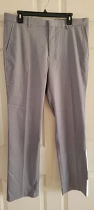 INC International Concepts Mens Regular Fit Flat Front Suit Pants Gray 34x32 - Picture 1 of 8