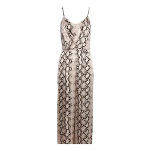 L’AGENCE Maeve Snake Print Pale Pink Wide Leg Silk Jumpsuit Womens Size 10 - Picture 1 of 13