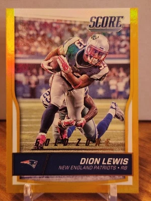 2016 Score - Dion Lewis #190 Gold Zone /50 Patriots  - Image 1 of 2