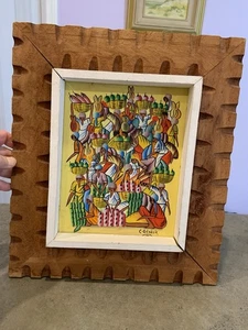 Vtg C. Gerelis Original Painting On Board Framed Haiti Beautiful! - Picture 1 of 8