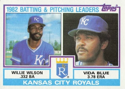 1983 Topps - Team Checklist.   Vida Blue, Willie Wilson. Royals.    #471 - Image 1 of 2