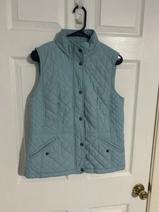 Chaleco Talbots Mujer Talla Pequeña Azul Acolchado Vellón Forrado Bolsillos Aislados Cremallera - Imagen 1 de 7