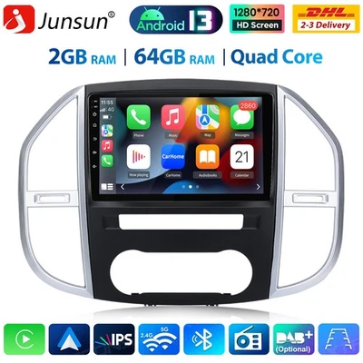 Für Benz Vito W447 14-2020 Android 13 Carplay Autoradio GPS Navi DAB+ SWC 2+64GB - Bild 1 von 4