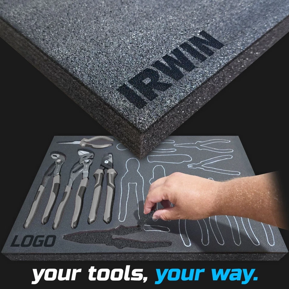 IRWIN DARK shadow foam tool tray insert storage organizer toolbox tool kit set - Image 1 of 4
