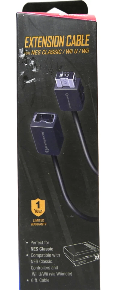 Nintendo NES SNES Classics /Wii U/ Wii 6 ft. Controller Extension Cable Sealed - Image 1 of 4
