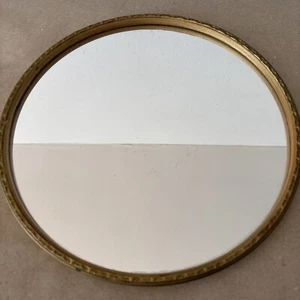 Florentine Style Mirror Gold Round Gallery Wall Accent 12” Vintage Carved Slim - Picture 1 of 11