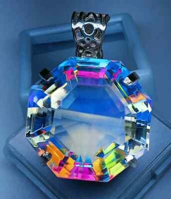 Colgante de piedras preciosas sueltas topacio místico natural corte elegante 78-79 quilates certificado EGL Foto 1 de 4