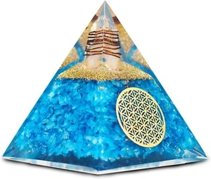 Aguamarina Orgonita Pirámide Cristal Curativo Piedras Preciosas Meditación Positividad India - Imagen 1 de 8