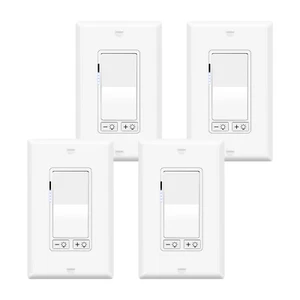 4PK 15A 120V Dimmer Switch Without Neutral Wire Requirement, 150W LED/CFL - Picture 1 of 19