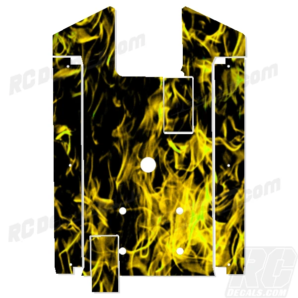 Axial Yeti XL Chassis Plate Protector - Thick Graphics - Flames Yellow AX31062 - Image 1 of 1