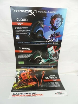 Hyperx Cloud Revolver S Pro Gaming Headset GAME STOP POSTER JUJU, EMBID, RARE - Image 1 of 4