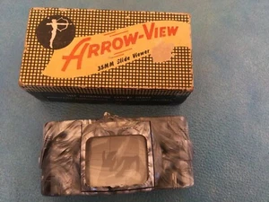 Arrow-View 35mm Film Illuminated Magnified Table Slide Viewer Marbled Art Deco - Picture 1 of 7